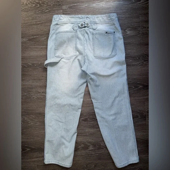 Anthropologie Pilcro high-rise, wide-leg, blue and white striped jeans - Picture 4 of 6